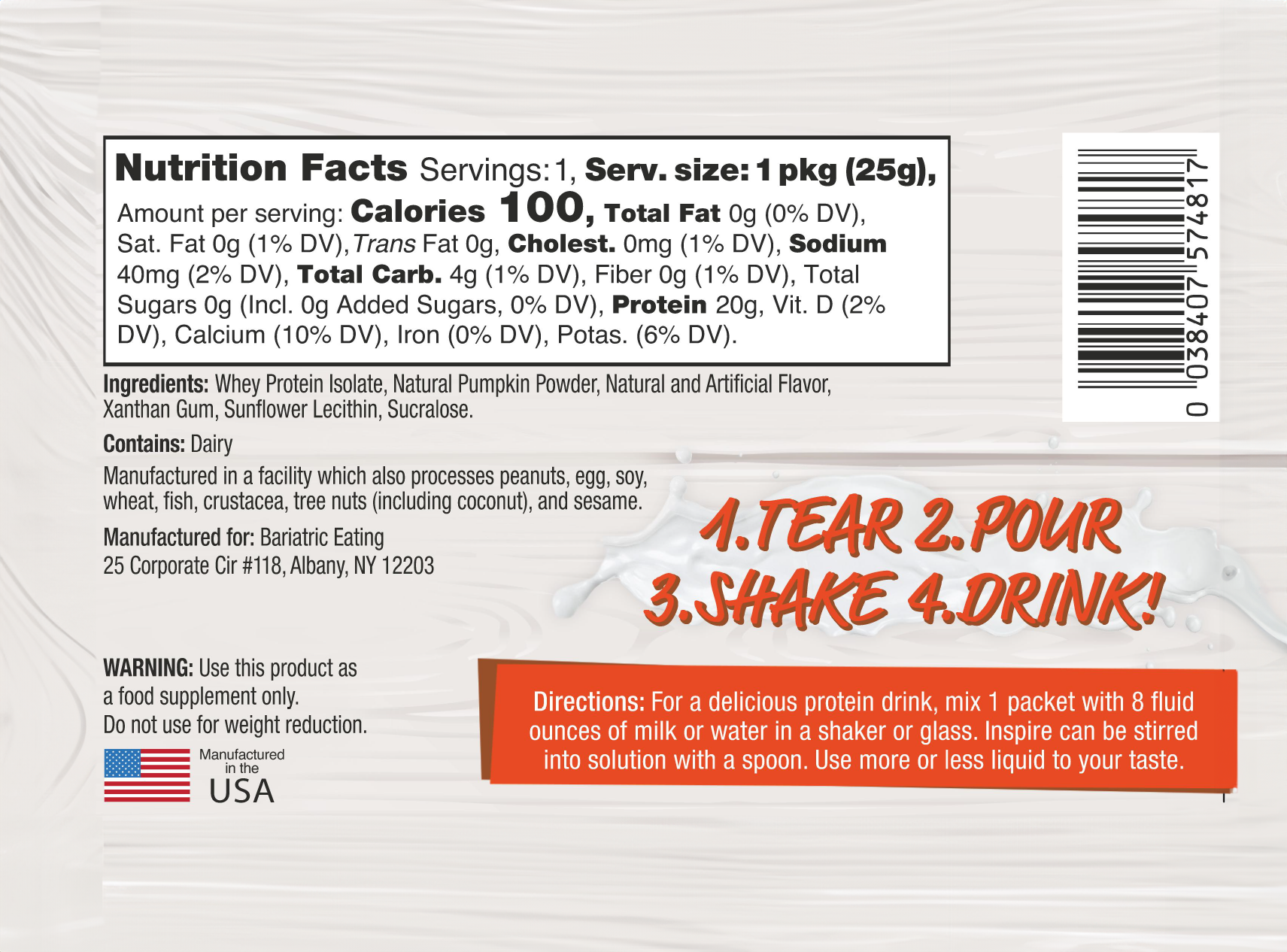 Inspire Pumpkin Pie Protein Powder by Bariatric Eating - Image 7